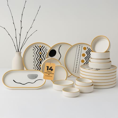 14-teiliges Frühstücksset für 6 Personen – Stackable Axial Serie...