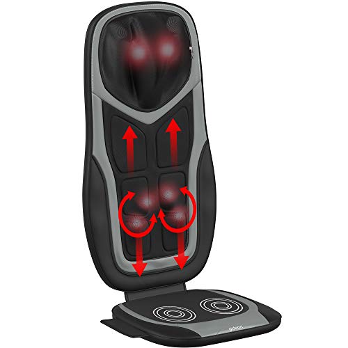 Gideon Shiatsu Massage Chair Cushion with Six Programs and Heat Deep Kneading Back Massager for Car, Home Office