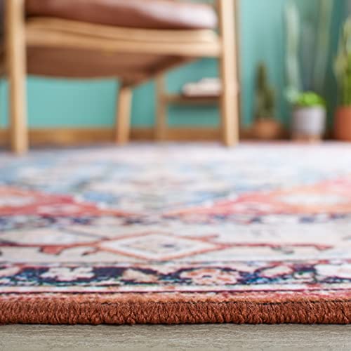 Tapete cuadrado 4 pies SAFAVIEH Tucson Beige y Azul miniatura 4
