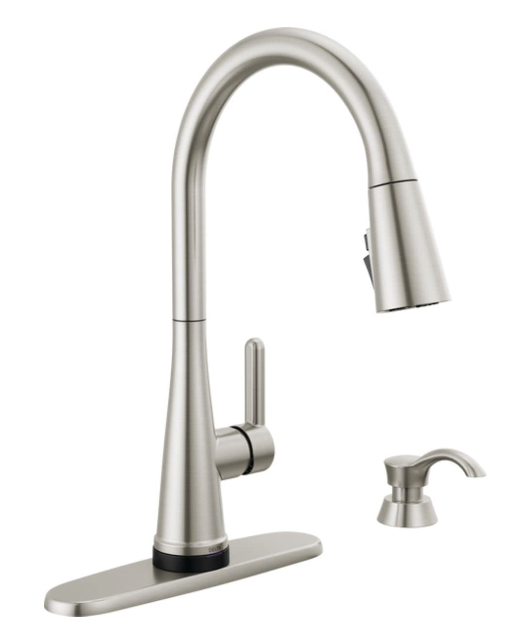 Llave Para Cocina Extensible De Una Manija Con Dispensador De Jabón Y Tecnología ShieldSpray En Cromado 19842Z-SD-DST | Delta Faucet