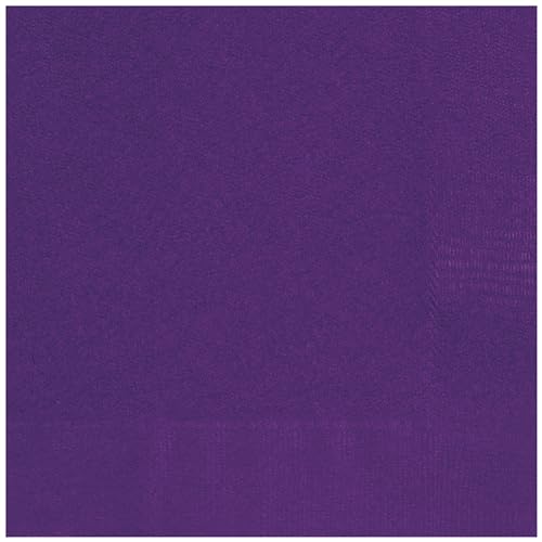 Unique 80622 - Serviettes en Papier - 16,5cm - Couleur Violet Intense, Paquet de 50 (Lot de 1)