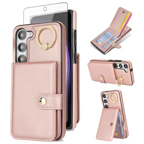 Coque Samsung S23 Plus Asuwish - Étui portefeuille avec verre trempé et RFID