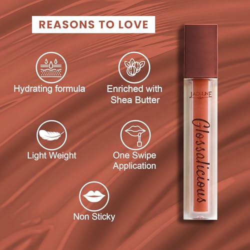 Image of JAQULINE USA Glossalicious Lip Gloss | Glossy Finish | Nourishing with Jojoba Oil & Shea Butter | Lightweight & Non-Sticky | Hydrating Moisture | Vegan & Cruelty-Free | Candy floss, 3.5ml