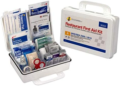 25 Person First Aid Kit, ANSI A, Restaurant Bulk Kit Plastic Case - OSHA Emergency Kit Trauma Kit First Aid Kits for Restaurants