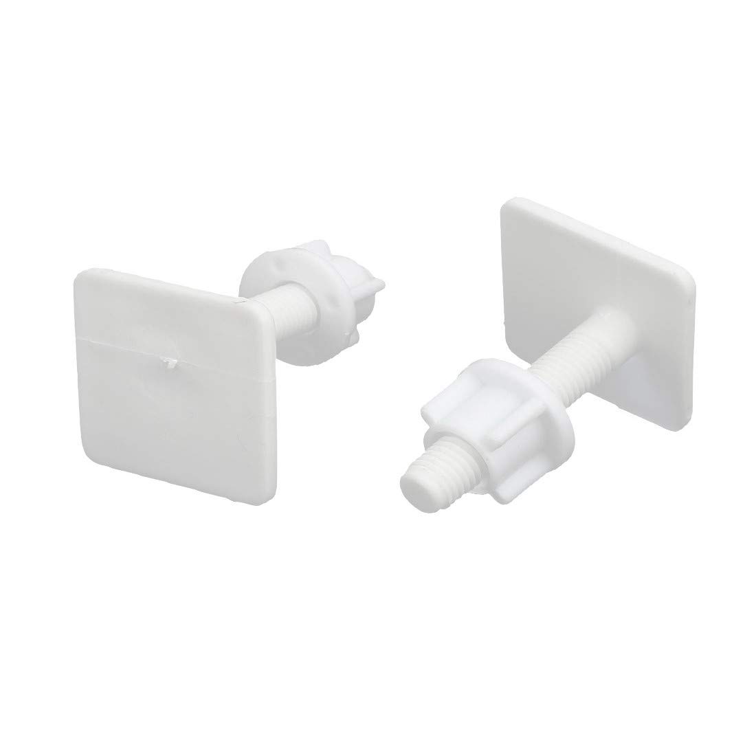 New Lon0167 38mmx38mmx57mm PP Featured Square Shaped Toilet reliable efficacy Seat Hinge Bolt Fixing Screw White 2pcs(id:48b 6a 2f 047)