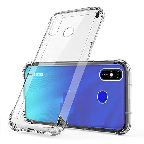Image of COVERBLACK Transparent Rubber Back Cover for Tecno Spark Go Plus - Transparent