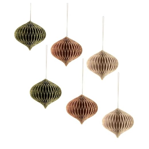 AOBKIAT Christmas Party Decorations,6 Pcs Mini Paper Honeycomb Lantern with Glitter Edge,Hanging Ornaments for Christmas Tree,New Year Eve,Home Office Decor