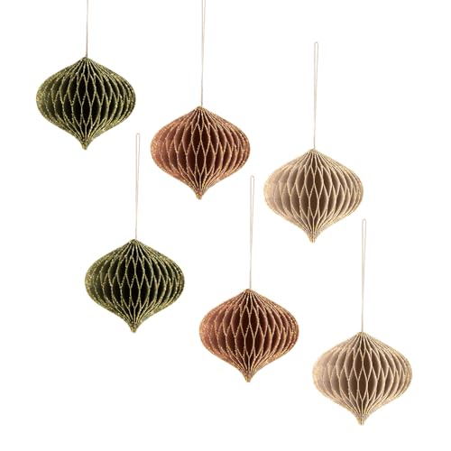 AOBKIAT Weihnachtsschmuck,6 Stück 3D Mini Papier Hängende Ornamente...