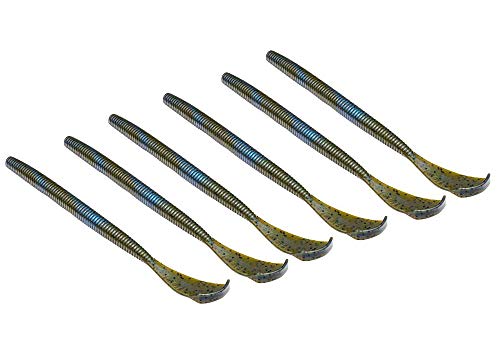 Strike King Rage Cut-R-Worm Fishing Lure, Soft Plastic Worm, Blue Craw