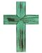 Old River Outdoors Simple 14" Weathered Wood Decorative Wall Cross - Rustic Shabby Chic Chalk Paint Look (Teal)