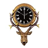 reparation vieille pendule Objet décoratif exquis : Cette horloge murale présente une tête de cerf finement sculptée, ornée de bois gracieux rehaussés de détails dorés et argentés. Son cadran rond noir et ses chiffres clairs lui confèrent une élégance intemporelle, alliant la beauté artistique d'une sculpture animalière à une fonctionnalité pratique. Elle trouvera parfaitement sa place dans un salon ou une entrée.