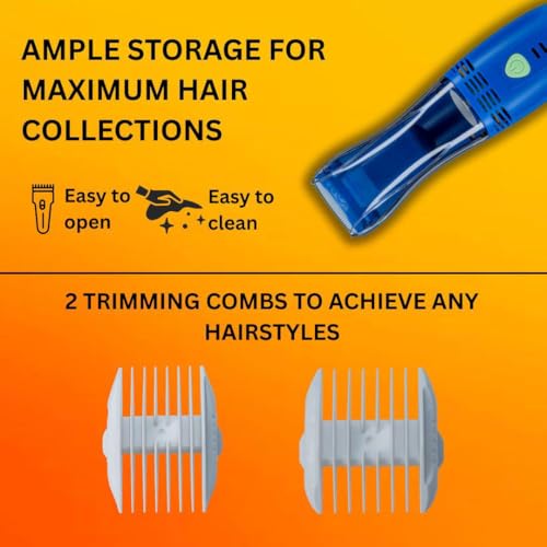 Image of Aspira Hair Trimmer With Automatic Suction Technology | Vacuum Technology | No Noise | Rounded Blade | USB Type C, Charging Indicator