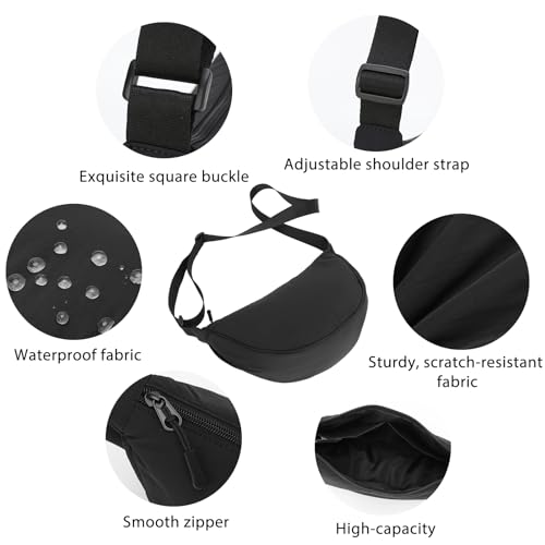 Small Crescent Crossbody Bag for Women Men Lightweight Nylon Dumpling Sling Purse Shoulder Bag for Outdoor Travel3