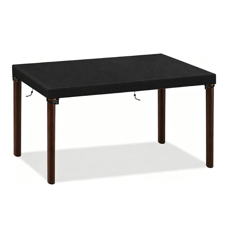 HOLEILUCK Garden Table Covers Waterproof 160x160x15cm/Length x Width x Heigh Patio Table Cover,Outdoor Table Covers Waterproof,Windproof Anti-UV,Heavy Duty 420d Oxford, Buckles, Drawstring, Black