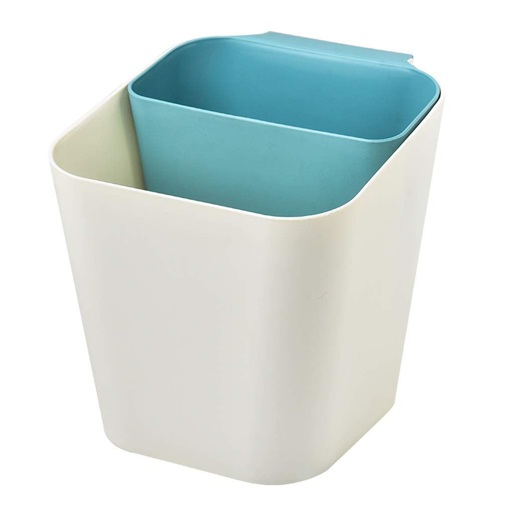 UPJAKS Cubo de Basura 1pc de pared de cocina Residuos seca y húmeda Separación bote de basura del hogar Clasificación bote de basura de la cocina puerta del armario Bote de Basura Baño (Color : Blu)