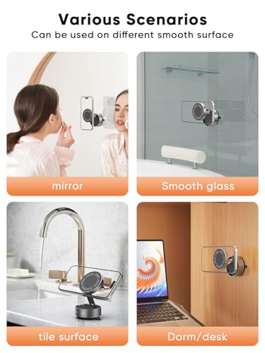 Image of CableCreation Magnetic Car Phone Holder Mount,Triple-Axis Adjustable Vacuum Suction Cup with N52 Magnets, Foldable Zinc Alloy Dashboard /Windshield Mount Compatible with All Smartphones