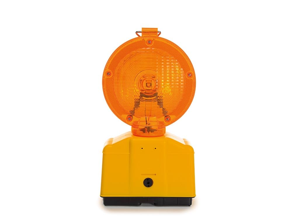 Perel Lampe de chantier LED orange, pour une grande visibilité sur le chantier ou dans les zones dangereuses