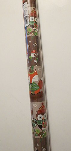 Fox Owl Deer Wildlife Holiday Wrapping Paper 90 sq ft