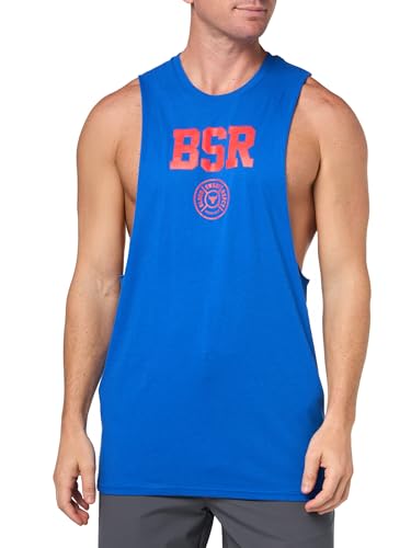 Débardeur homme Project Rock UA vêtement de sport respirant bleu et rouge taille L