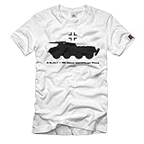 Design/Druck aus Deutschland SdKfz 234-3 8-Rad Schwerer PANZERSPÄHWAGEN STUMMEL Wagen 7,5cm T-Shirt#33093, Größe:XXL, Farbe:Weiß
