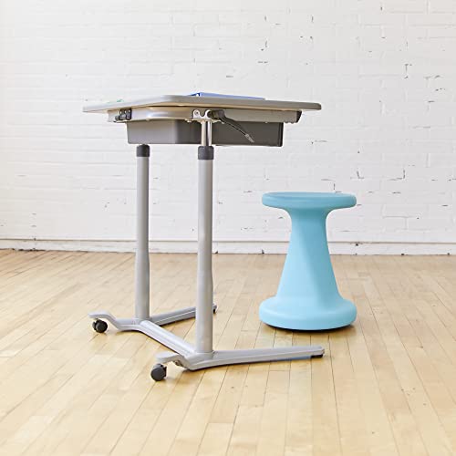 Image of ECR4Kids Twist Active Wobble Stool, 18in Seat Height, Classroom Furniture, Cyan