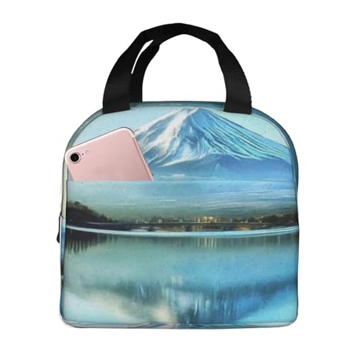 保冷ランチバッグ 大容量 防水 熱漏れ防止 おしゃれで丈夫 通勤、通学、アウトドアに便利 男女兼用 (富士山は日本語スタイルでリリースされました)