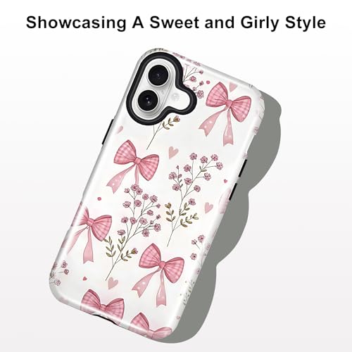 Coque antichoc iPhone 16 double couche protection fleurs contre les chutes