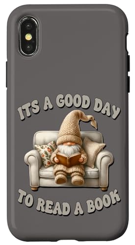 Funny Reading Gnome For Women Its A Good Day To Read A Book Custodia per iPhone X/XS