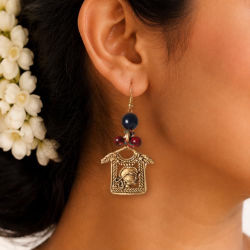 Image of Handcrafted Tribal & Dhokra Art Earrings for Women - Wooden, Nature-Inspired Statement Drop & Traditional Ethnic Designs