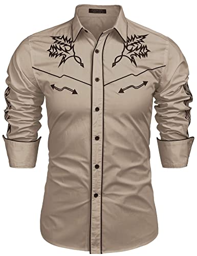 Chemise Western homme ajustée COOFANDY en coton confortable taille 3XL