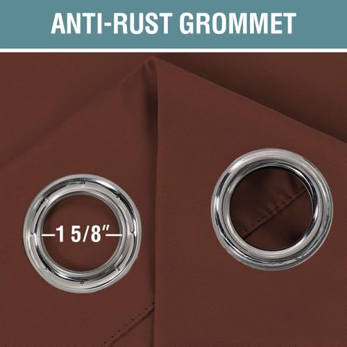 Image of H.VERSAILTEX Blackout Patio Curtains 100 x 108 Inches for Sliding Door Extral Wide Blackout Curtain Panels Thermal Insulated Room Divider - Grommet Top, 9' Tall by 8.5' Wide - Rust