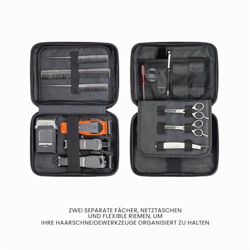 Gamma+ Reiseetui für Haarschneider, Clipper, Trimmer und Rasierer | Organizer für Barber-Zubehör | Wasserdicht | Stoßfest | Leicht | Kompakte Größe | Hartschale | Schwarz