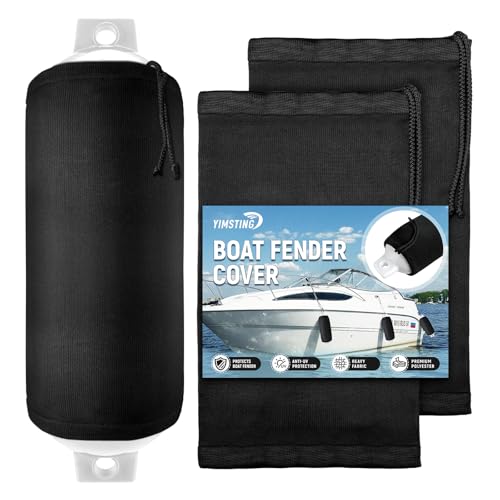 YimSting Protège pare-battage bateau 2 pcs 9" x 26" noir