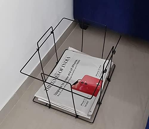 Multipurpose Folding Newspaper Holder Bin for Magazines, Paper, Records, Artwork, Versatile Storage Organization Utility for Home, Office(39x30x33 cm)