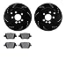 Dynamic Friction Company Rear Brake Rotors-Drilled and Slotted-Black with 5000 Euro Ceramic Brake Pads 8602-11015