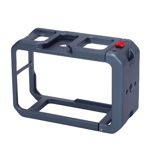 Camera Protective Frame Metal Housing Case High Strength Aviation Alloy Precise Fit Quick Release Magnetic Base for Action 5Pro 4 3 Video Rig (Grey)
