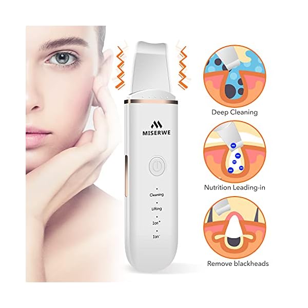 Skin Scrubber Face Skin Spatula Ultraschallpeelinggerät Skin Scrubber Mitesserentferner Porenreiniger Gesicht… – Bild 4