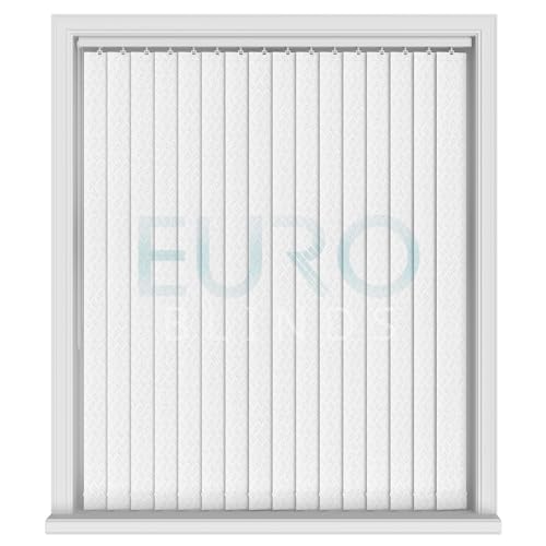 EUROBLINDS - PVC BLACKOUT Vertical Blind Replacement Slats GRAVITY WHITE 89mm (3.5") Wide WIPEABLE LOUVRES - ANY LENGTH UPTO 100cm (39")