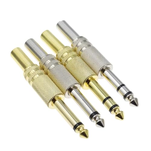 Conector de 6.35 mm de 2 polos para reparar cables de microfono 4