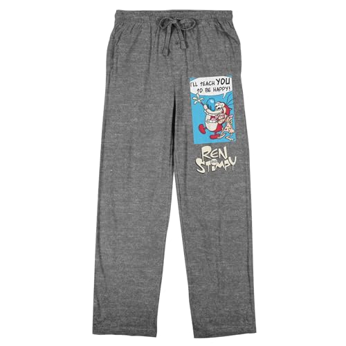 Bioworld Ren & Stimpy Men's Heather Gray Sleep Pants
