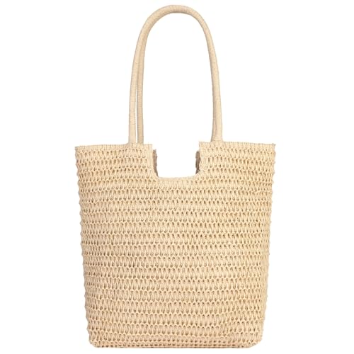 Image of RNIEGA Straw Beach Bag for Women Small Woven Crossbody Bag Summer Mesh Hollow Beachy Purse Shoulder Bag for Vacation