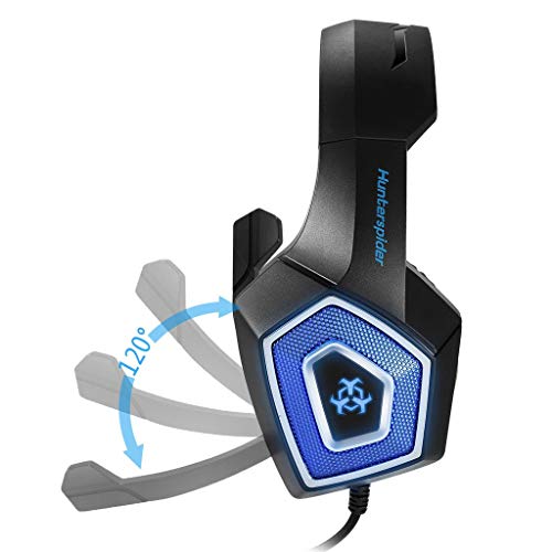 Fones de ouvido Hunterspider V1 Stereo Bass Game Headset para jogos PS4 Slim Pro PC com microfone mo