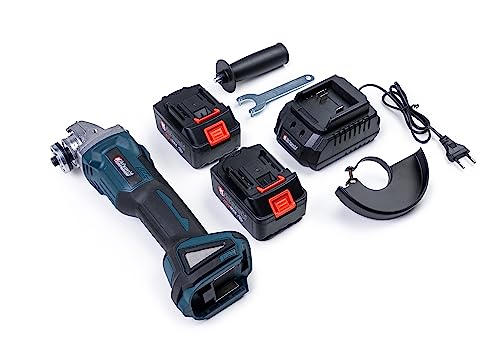 KNAKASAKI | Amoladora Angular Batería, 115mm, 25V | Potente Y Versatil | Incluye 2 Baterías Y Cargador Universal | Motor Sin Escobillas | Cuerpo Delgado Para Mejor Agarre | Uso Profesional Y Personal
