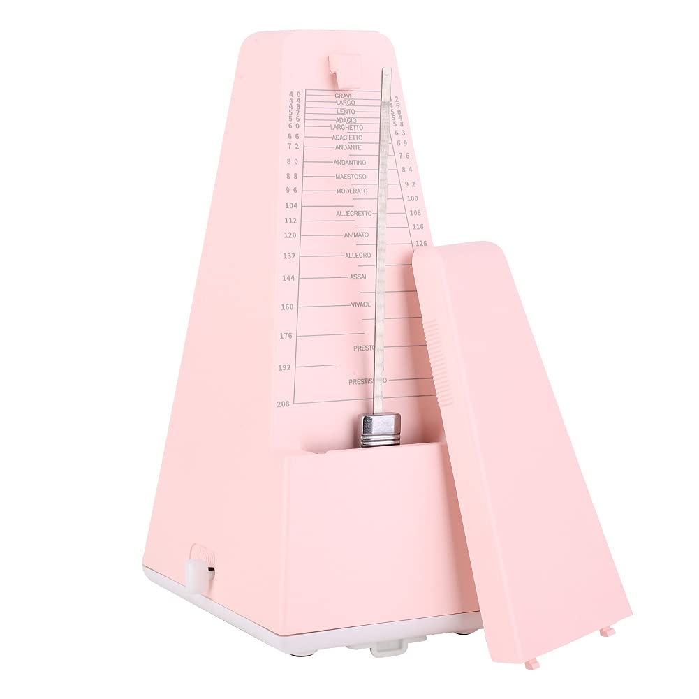 Metronome Metal Mechanical Violin Piano Guitar Musical Instrument AccessoriesPink MetronomeMechanical MetronomeViolin Metrso and Is Size Is to (Pink)