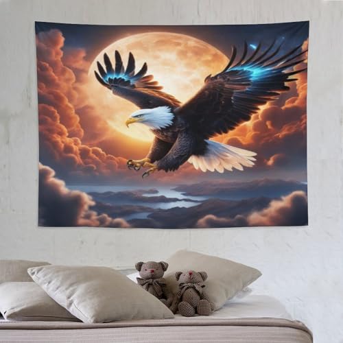 Tapisserie murale aigle 3D PAZZK 150x200cm pour decoration salon