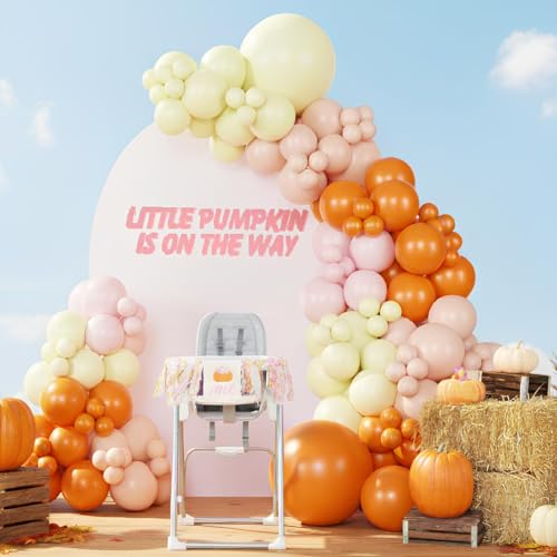 Image of 145Pcs Summer Balloon Arch Garland Kit with Orange Pastel Yellow Pink Balloons, Perfect for Baby in Bloom, Spring Color Party, Luau, Tropical, Groovy, Birthday or Baby Shower Decorations