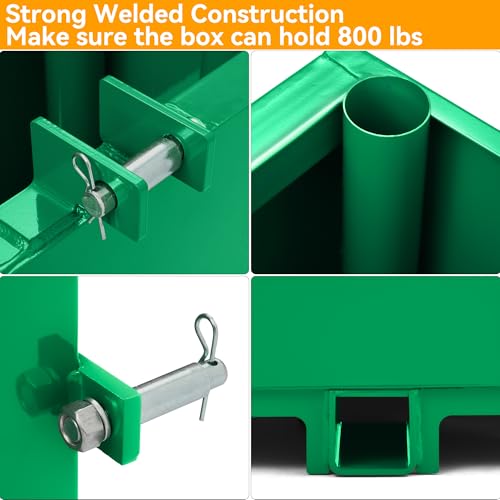 YINTATECH Ballast Box 3 Point Category 1 Tractor, 800lbs Capacity Tractor Ballast with 2" Hitch Receiver