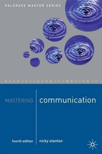Mastering Communication (Palgrave Master Series) by Nicky Stanton (2001 ...