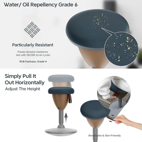 Image of Adjustable Standing Desk Chair, Ergonomic Wobble Stool Standing Desk Stool, Encourage Good Posture, Height Adjustable Stool 19-29 inch, Non-Slip Base, Active Chairs for Adults