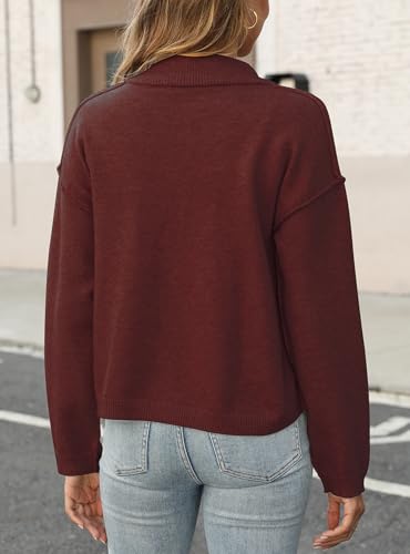 Image of Ladyful Women's Cropped Cardigan Sweater Open Front Long Sleeve Button Down Knit Collared Outerwear Coats